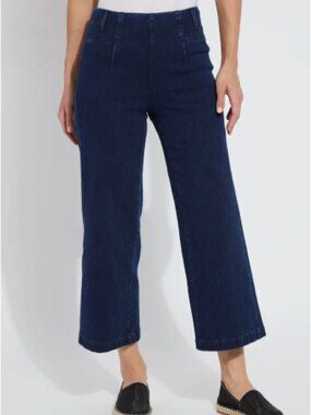 Layton Pull-On High Waist Crop Wide Leg Jeans NEW Size S 4-6